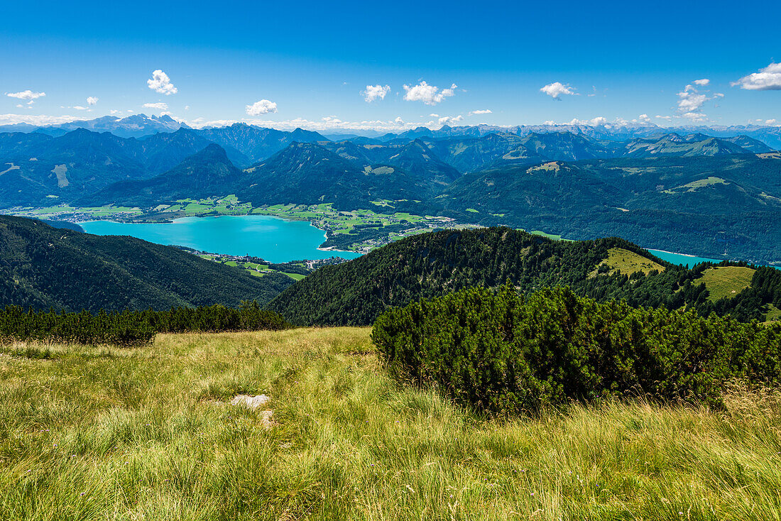 View from the Schafberg on the Wolfgangsee, Salzkammergut, Austria