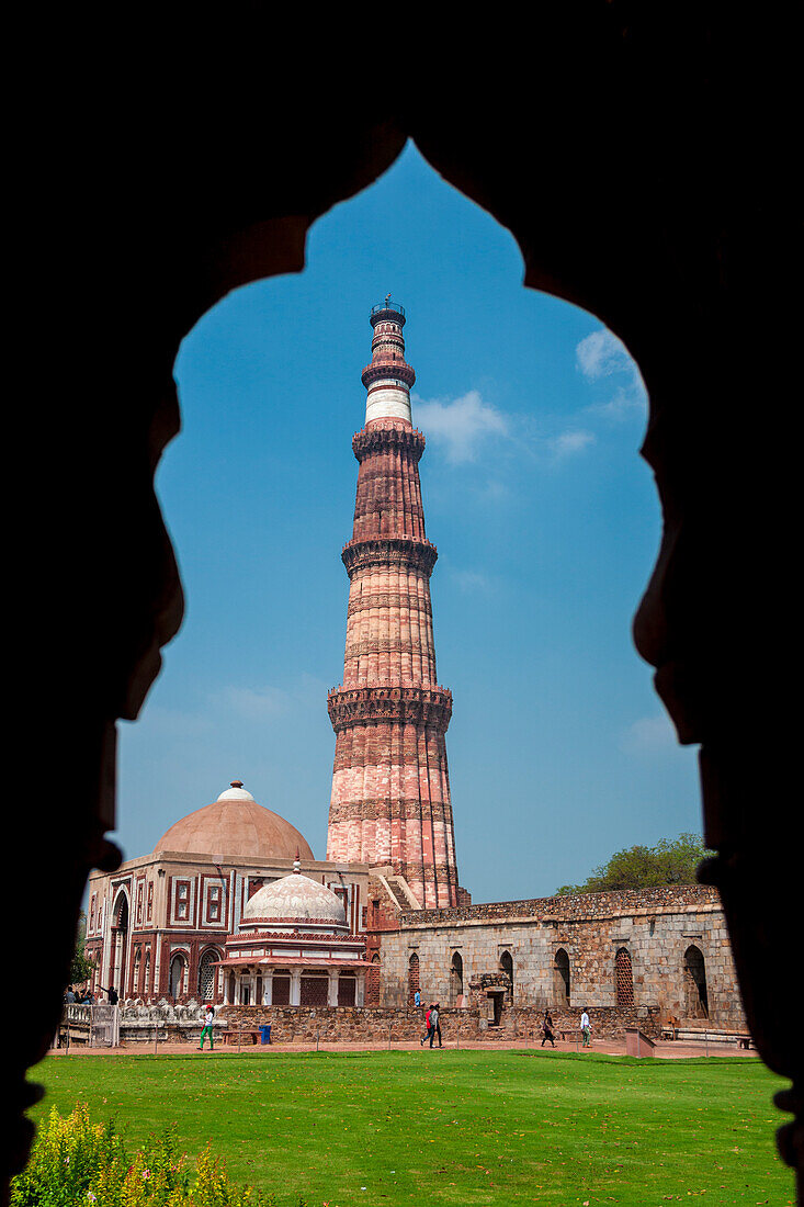 Asia. India, The Qtub Minar of the Alai-Darwaza complex in New Delhi.