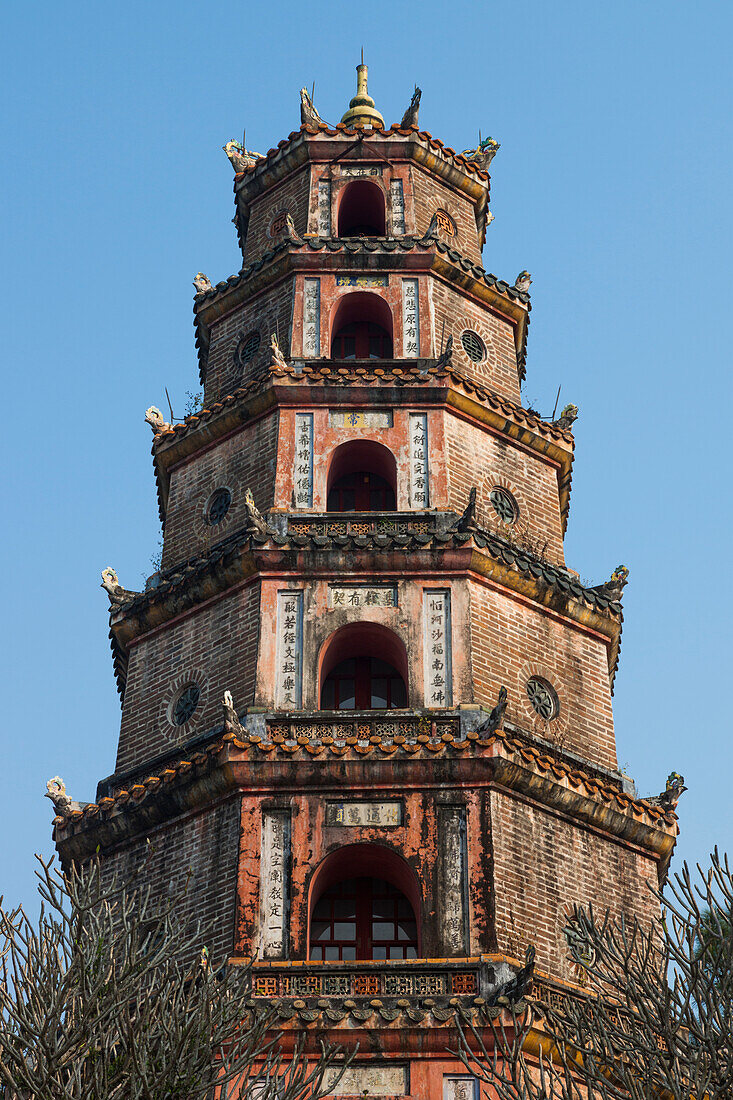 Vietnam, Hue. Thien Mu Pagoda, exterior