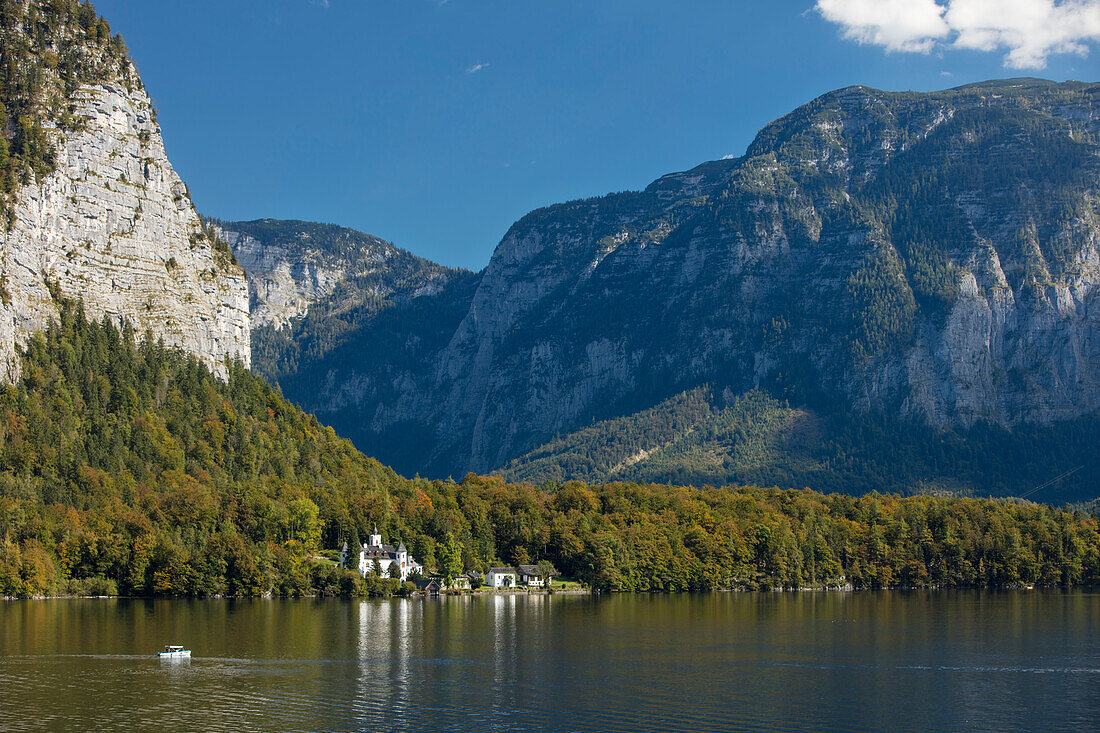 Home along Lake Hallstatt, Saltzkammergut, Austria