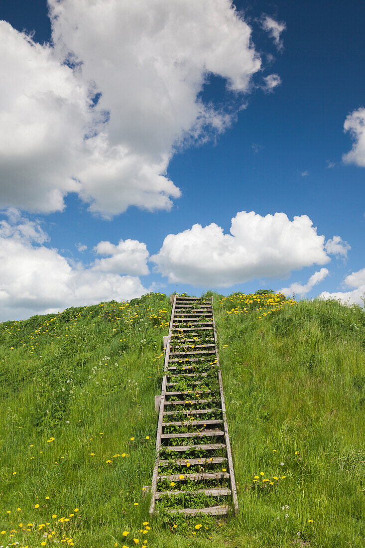 Denmark, Jutland, Hobro, Fyrkat, remnants of Fyrkat Viking fortress, 10th century