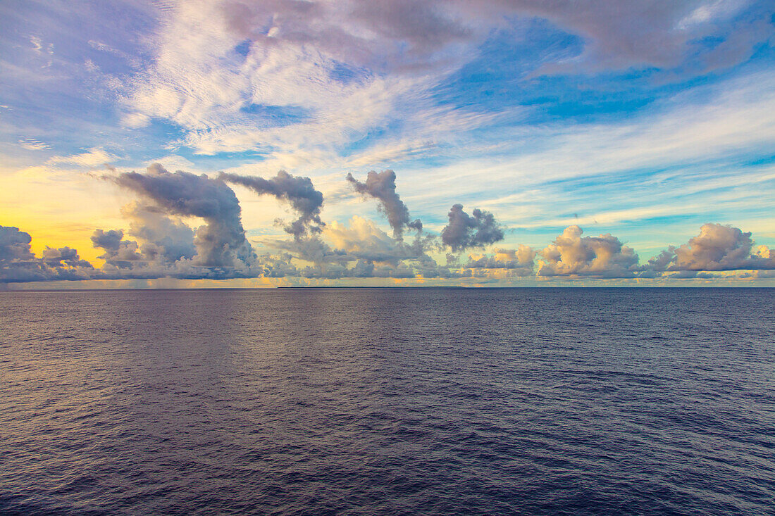 Clouds, ocean, storm, Bora Bora, French Polynesia
