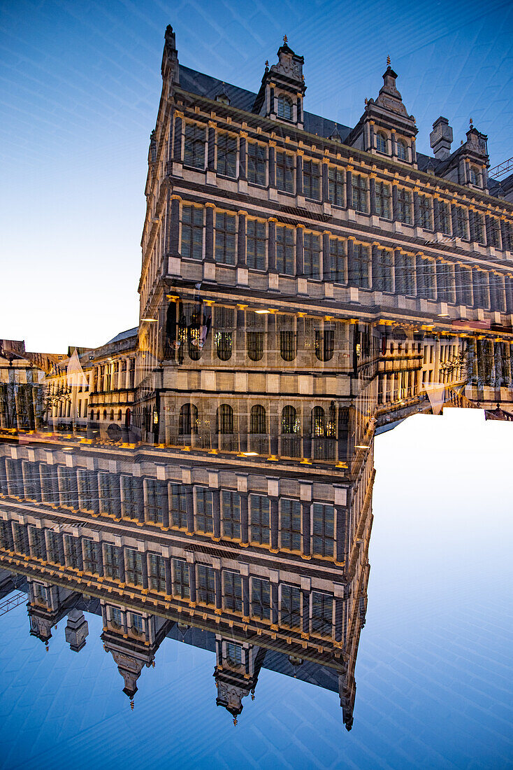 Double exposure of downtown Ghent, Belgium.