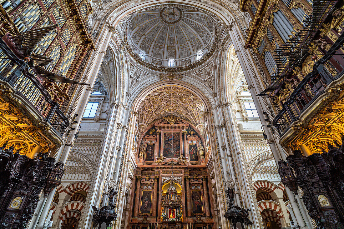 Interior of the Cathedral - Mezquita - Catedral de Cordoba in Cordoba, Andalusia, Spain