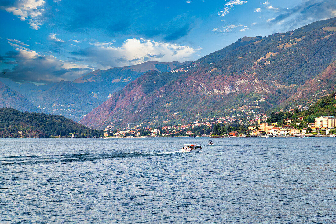 view of Bellagio from Villa Melzi, Bellagio, Como Lake, Lombardy, Italy