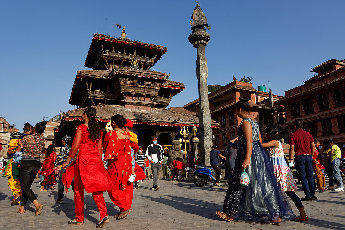 Dattatraya Square im Herzen von Bhaktapur, Nepal.