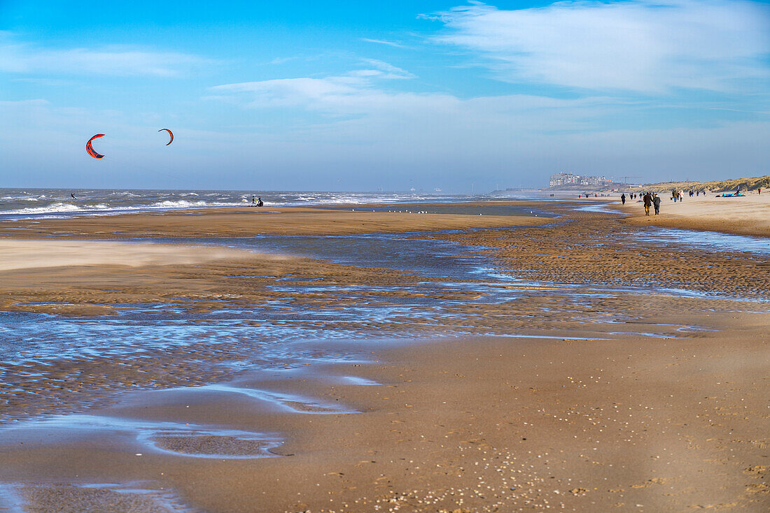 On the beach at De Haan, Belgium