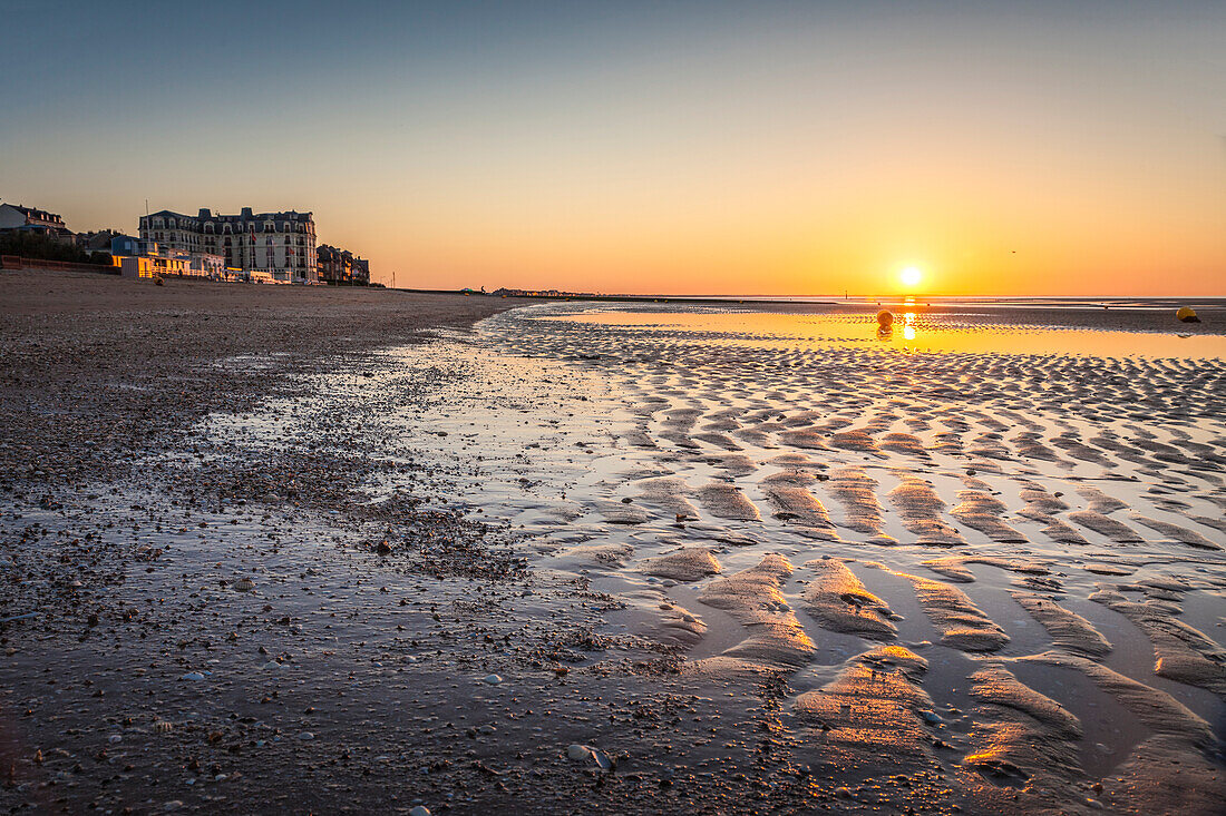 Sunset at Plage du Casino in Houlgate, Calvados, Normandy, France