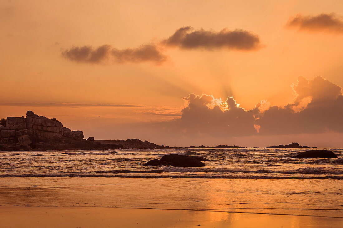 Sunset at Kerfissien beach, Finistère, Brittany, France
