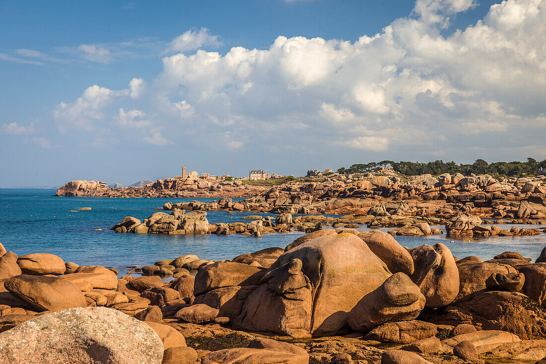 Coast at Ploumanac`h, Cote de Granit Rose, Cotes-d'Armor, Brittany, France