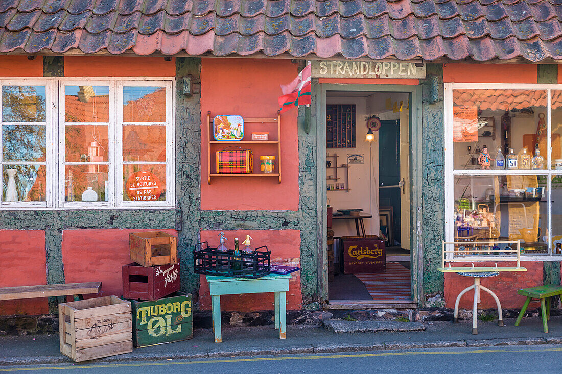 Kleines Geschäft in Svaneke auf Bornholm, Dänemark