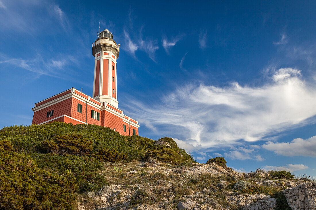 Faro di Punta Carena, Capri, Golf von Neapel, Kampanien, Italien