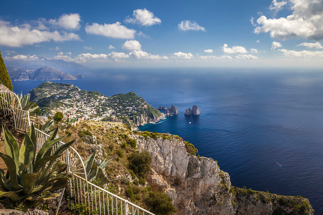 Blick vom Monte Solaro, Anacapri, Capri, Golf von Neapel, Kampanien, Italien