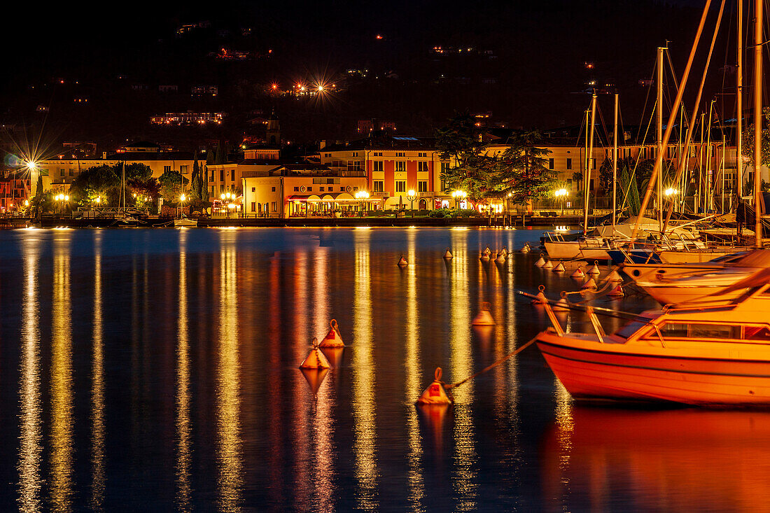 Evening mood in Salò, Lake Garda, Italy, Europe