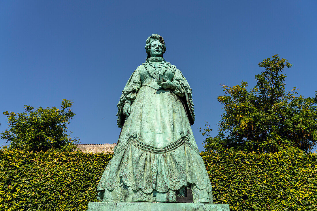 Vilhelm Bissen's statue of Queen Caroline Amalie in the Kongens Have palace gardens in Copenhagen, Denmark, Europe