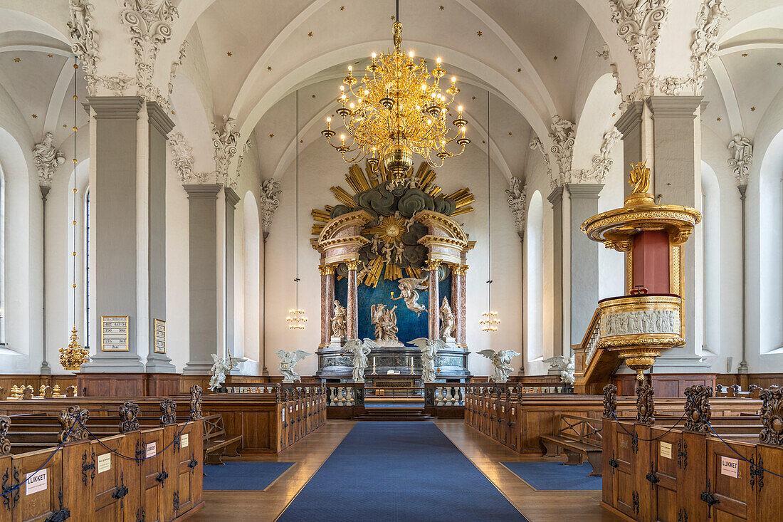 Innenraum der evangelisch-lutherischen Erlöserkirche, Vor Frelsers Kirke, Kopenhagen, Dänemark, Europa