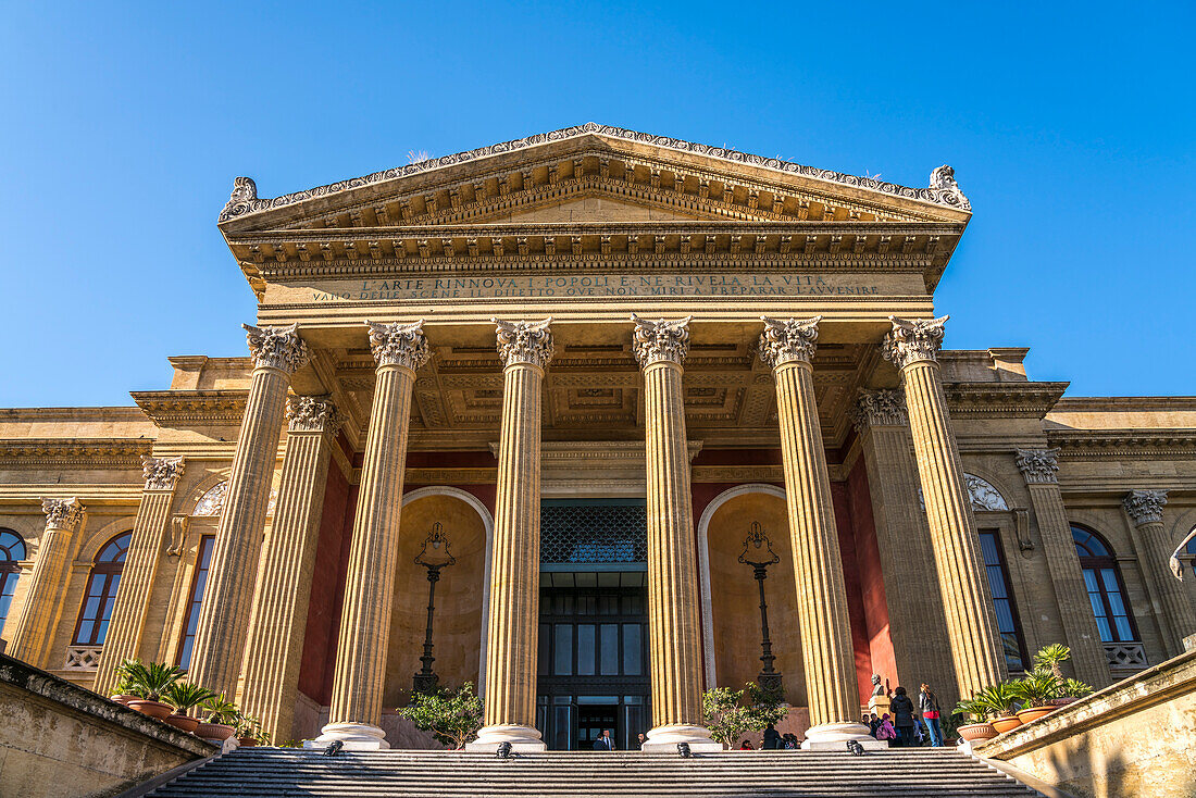Palermo's Teatro Massimo opera house, Palermo, Sicily, Italy, Europe