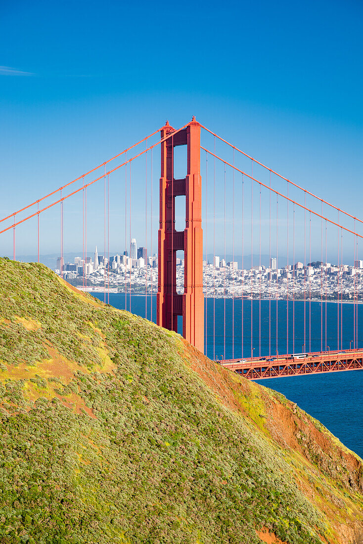Die berühmte Golden Gate Bridge in San Francisco, Kalifornien, USA