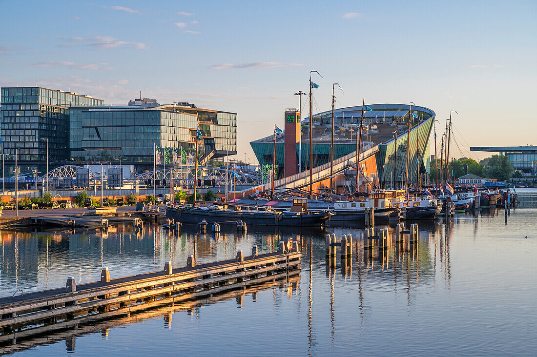 NEMO Science Center at sunrise, Amsterdam, Benelux, Benelux, North Holland, Noord-Holland, Netherlands