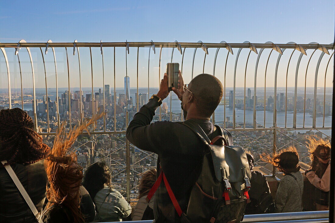 Empire State Building Observation Deck, Downtown View, Manhattan, New York, New York, USA