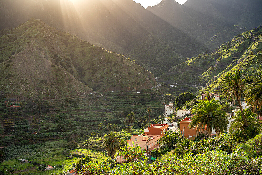 Landschaft im Tal von Hermigua, La Gomera, Kanarische Inseln, Spanien