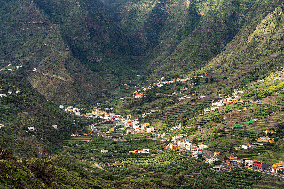 Landschaft im Tal von Hermigua, La Gomera, Kanarische Inseln, Spanien