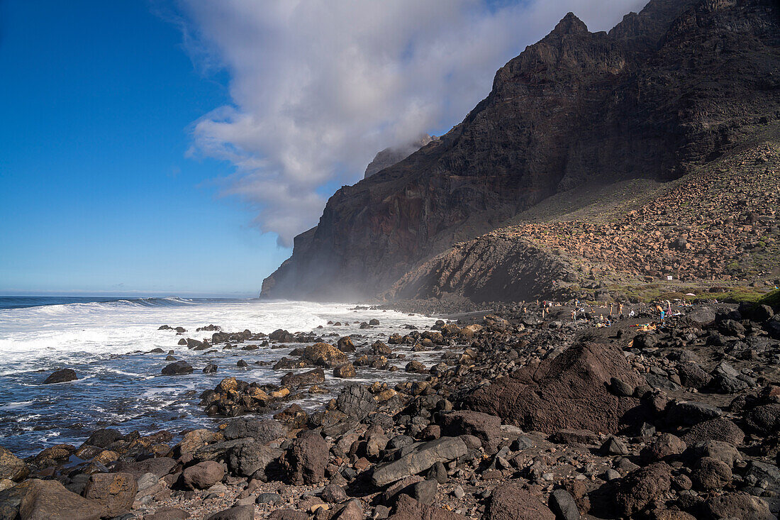 Playa del Inglés beach, Valle Gran Rey, La Gomera, Canary Islands, Spain