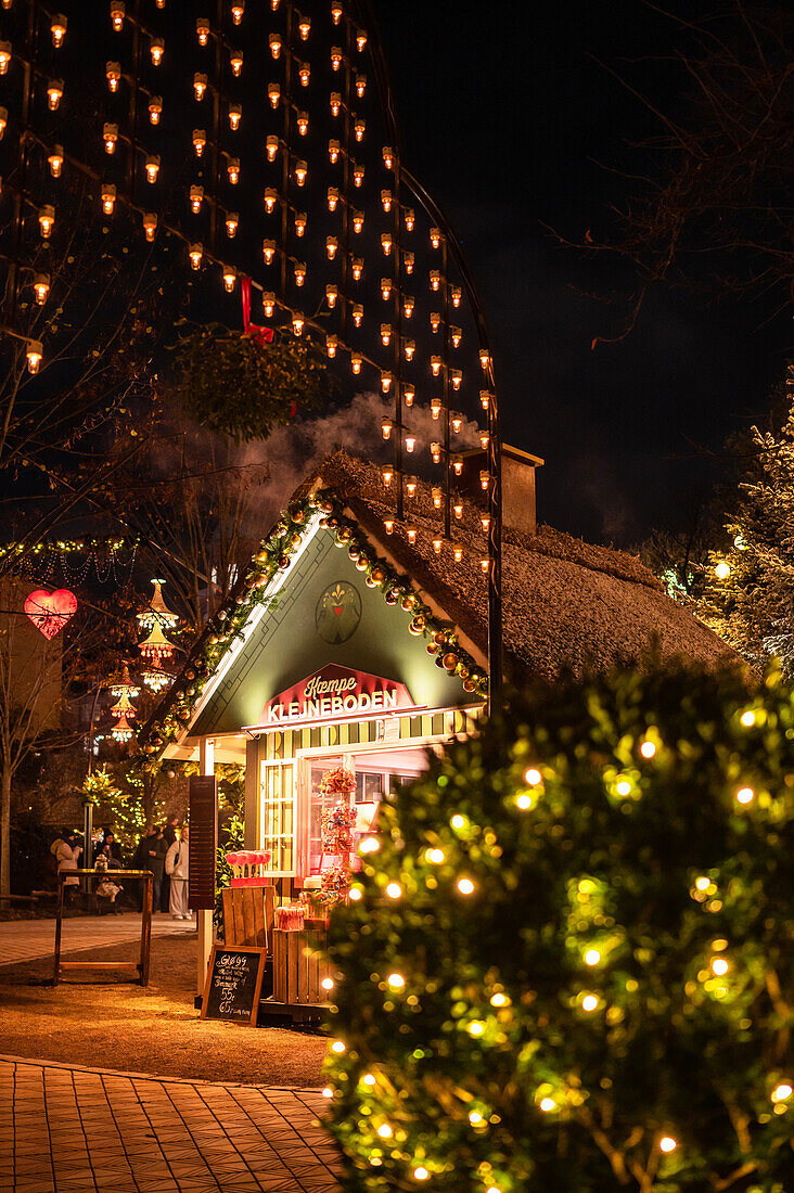 Weihnachtliche Lichterstimmung im Tivoli in Kopenhagen, Dänemark, Winter