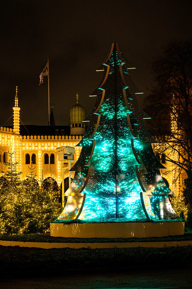 Christmas spirit at Tivoli Gardens in Copenhagen, Denmark