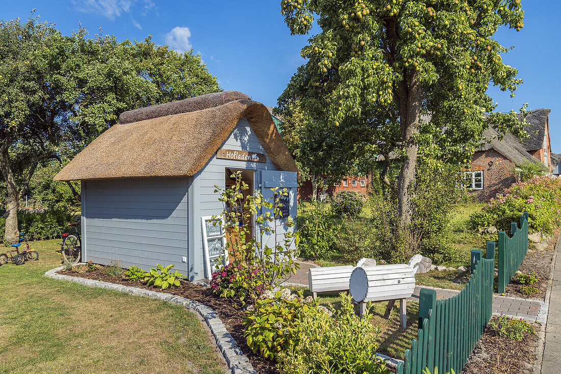 Farm shop in Süderende, Foehr Island, Schleswig-Holstein, Germany