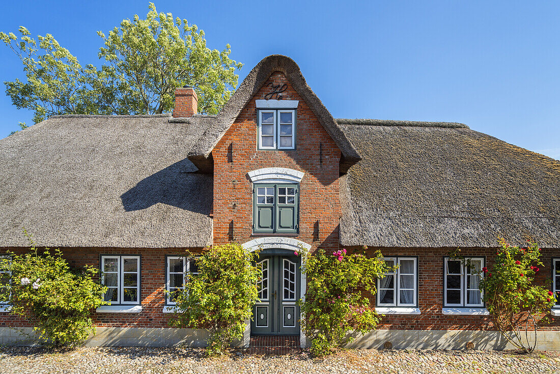 Frisian house in Süderende, Foehr Island, Schleswig-Holstein, Germany