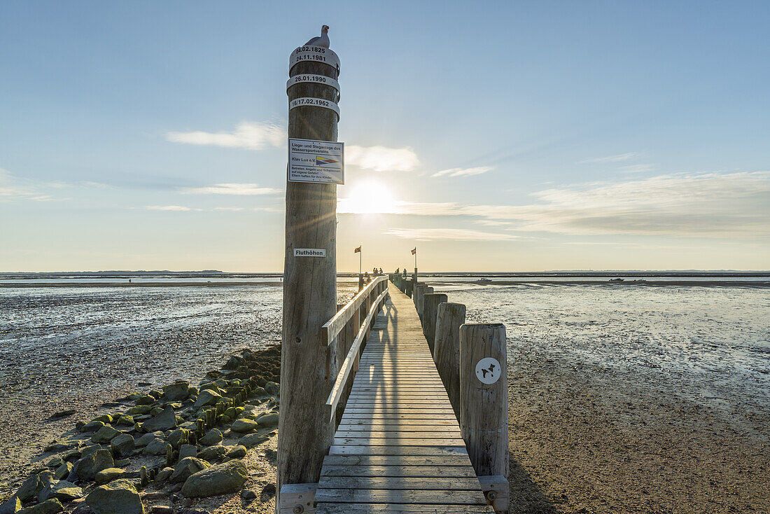 Utersum Pier, Foehr Island, Schleswig-Holstein, Germany