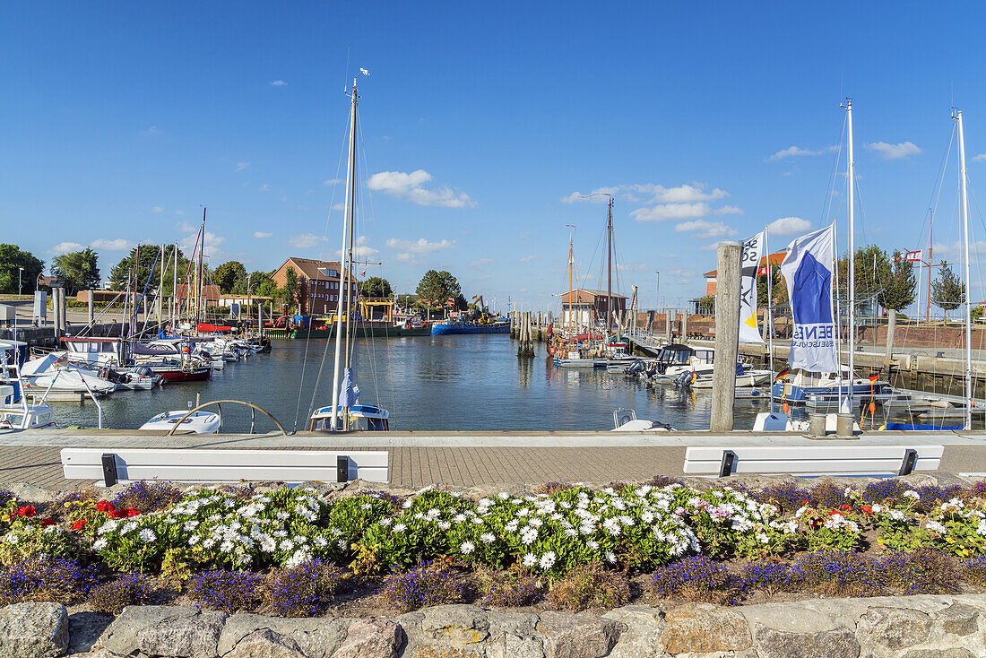 Boote im Wyker Hafen, Wyk, Insel Föhr, Schleswig-Holstein, Deutschland