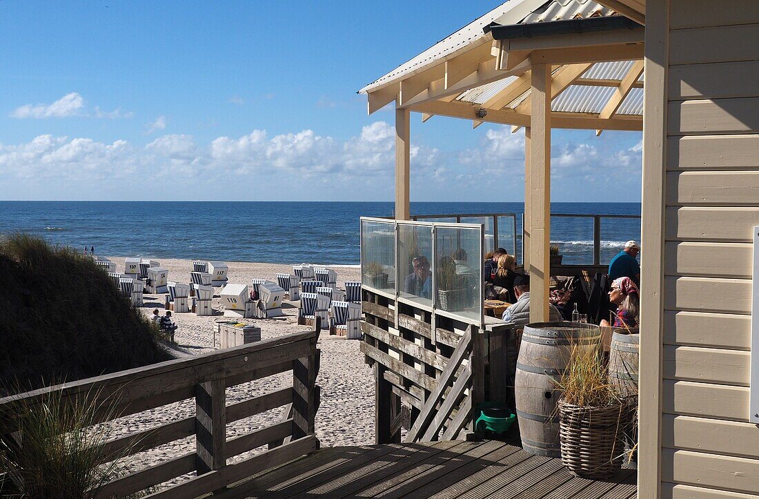 Local Kaamps7 on the beach near Kampen, Sylt, North Sea coast of Schleswig-Holstein, Germany