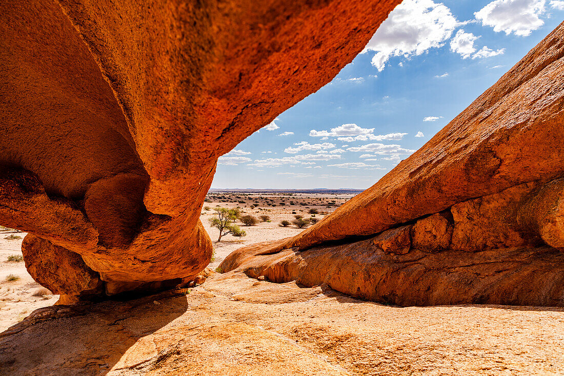 A rock arch on the plateau of the Spitzkoppe inselberg, Swakopmund, Namibia, Africa