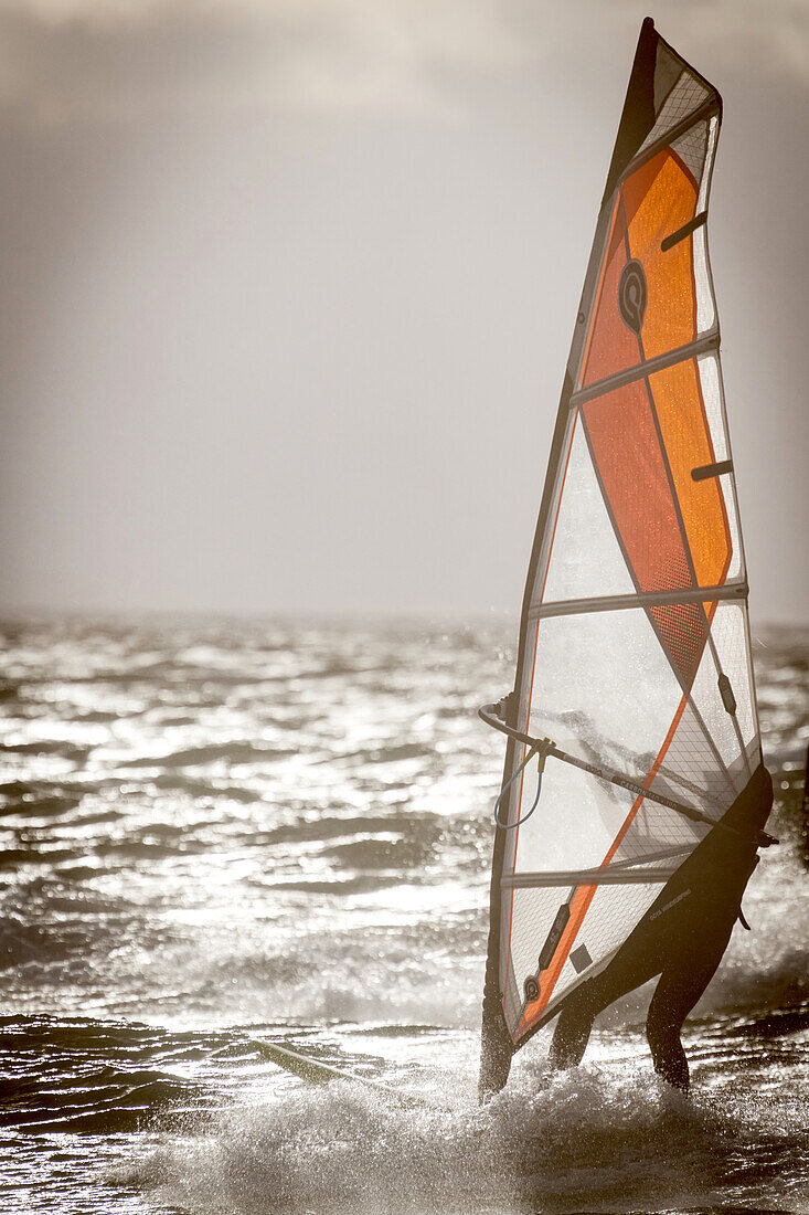 Surfers in the Baltic Sea, Ostholstein, Schleswig-Holstein, Germany