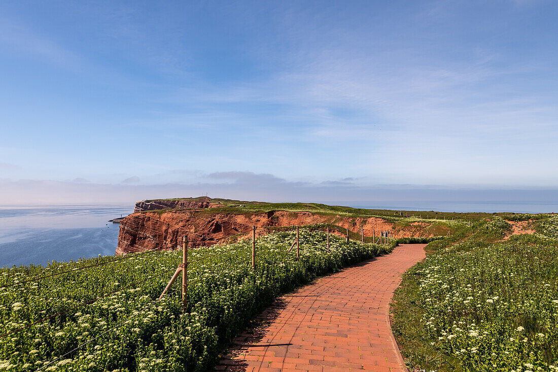 View of the Helgolaender Rundweg, Helgoland, North Sea, Island, Schleswig-Holstein, Germany