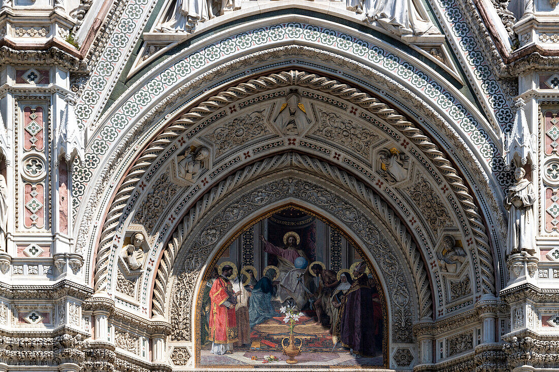 Fassade des Dom, Kathedrale Santa Maria del Fiore, Florenz, Toskana, Italien