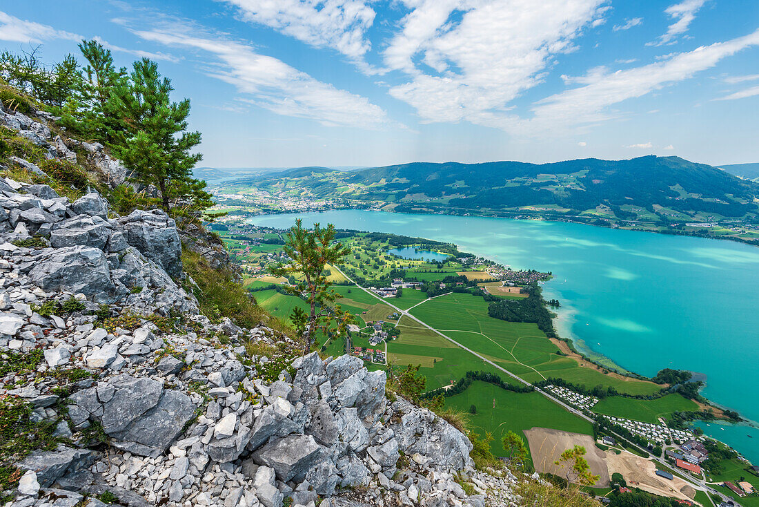 View from the Drachenwand over the Mondsee, Salzkammergut, Austria