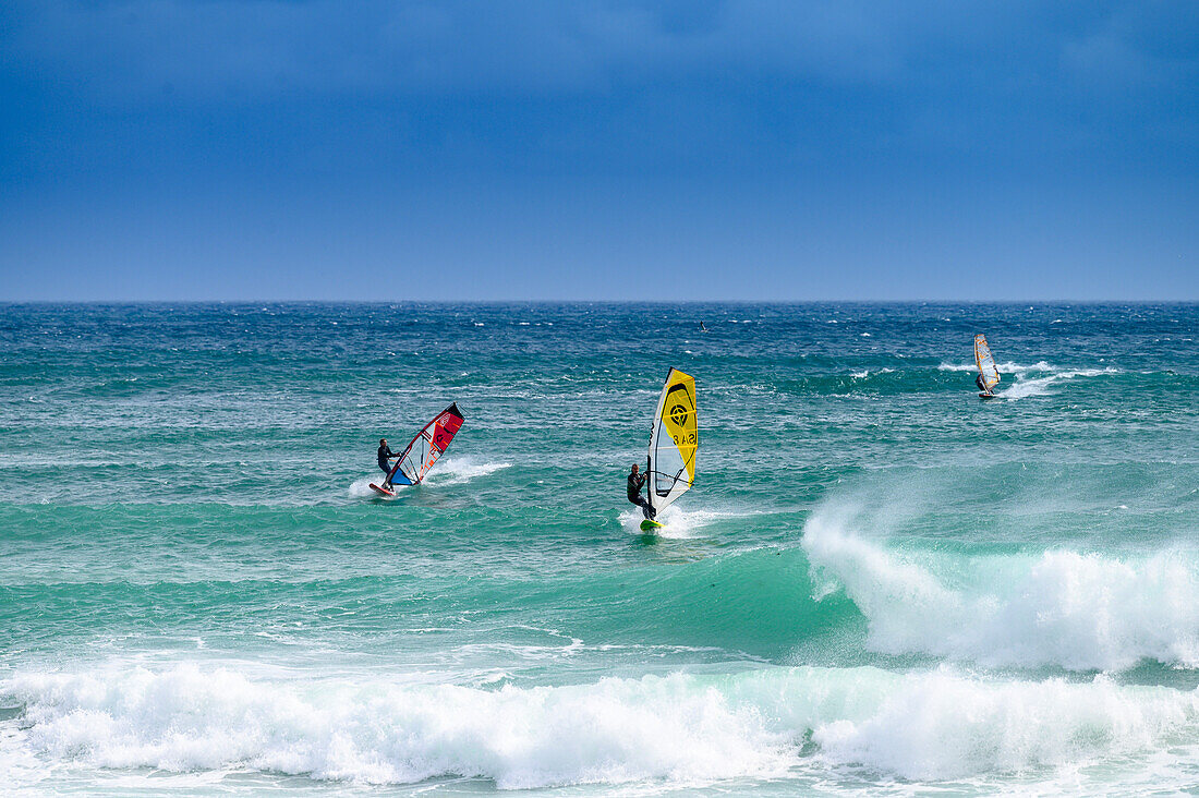 Windsurfers on the beach at Western Cape, South Africa. Africa