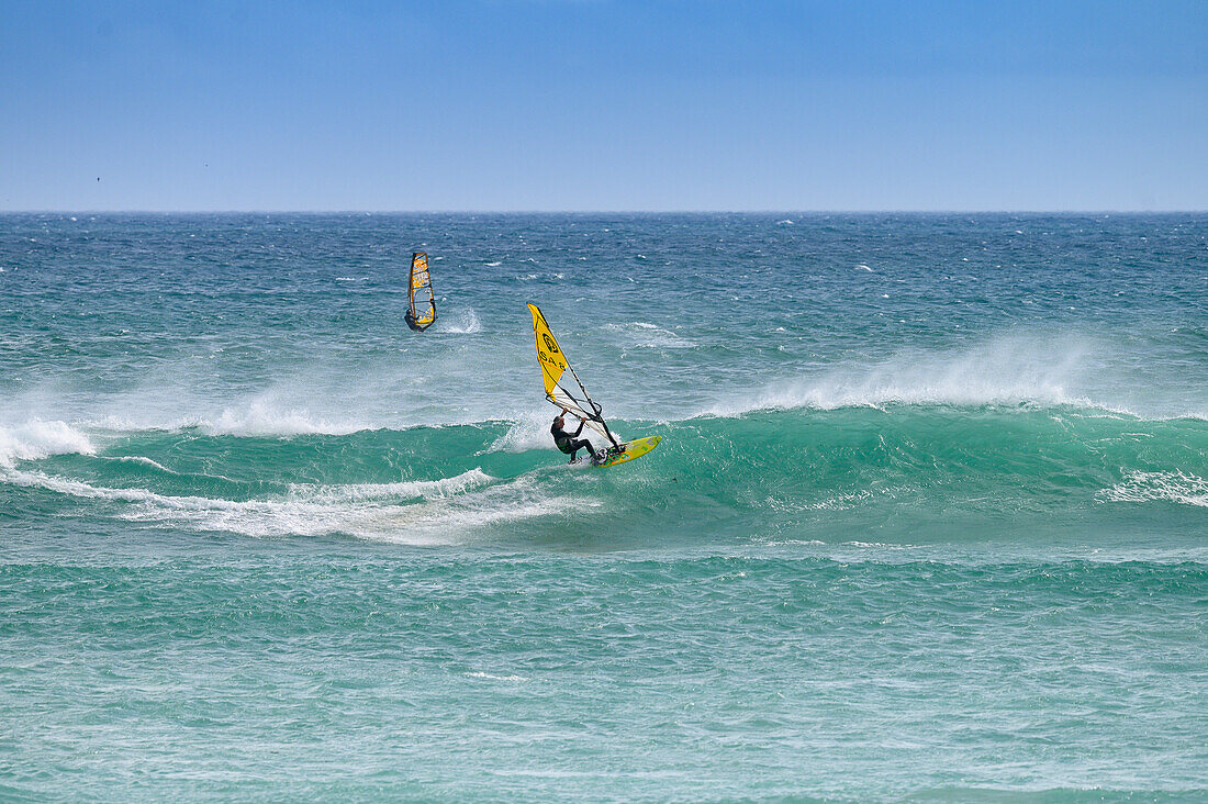 Windsurfers on the beach at Western Cape, South Africa. Africa