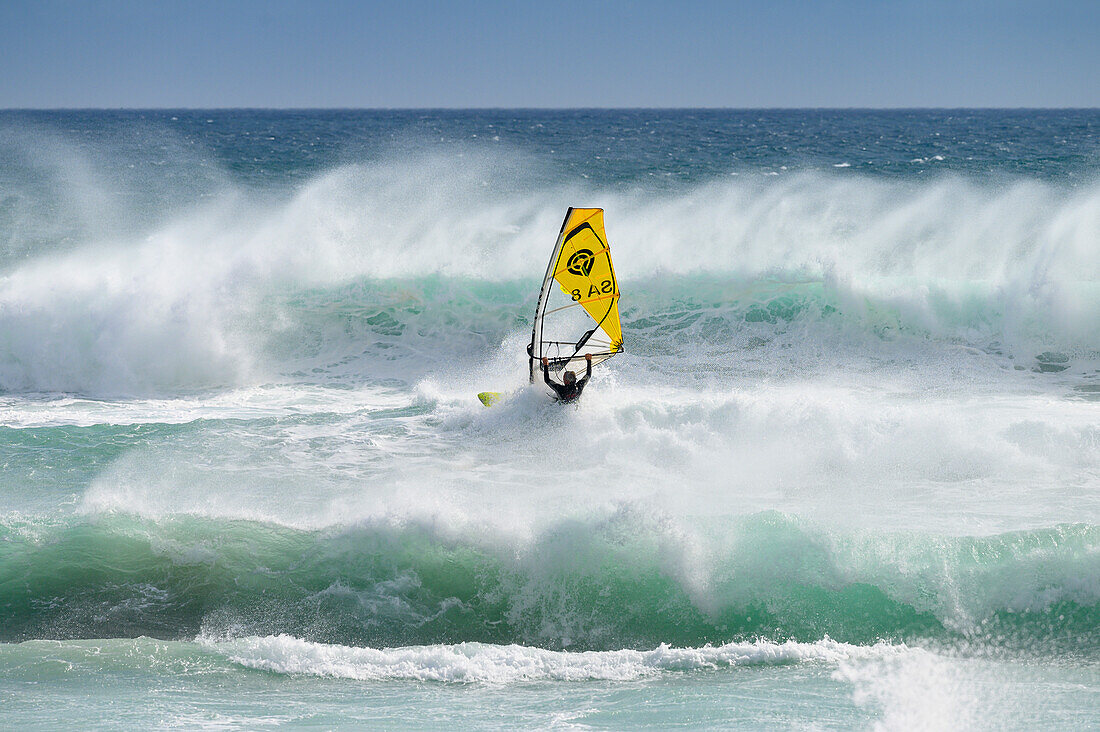 Windsurfers on the beach at Western Cape, South Africa. Africa