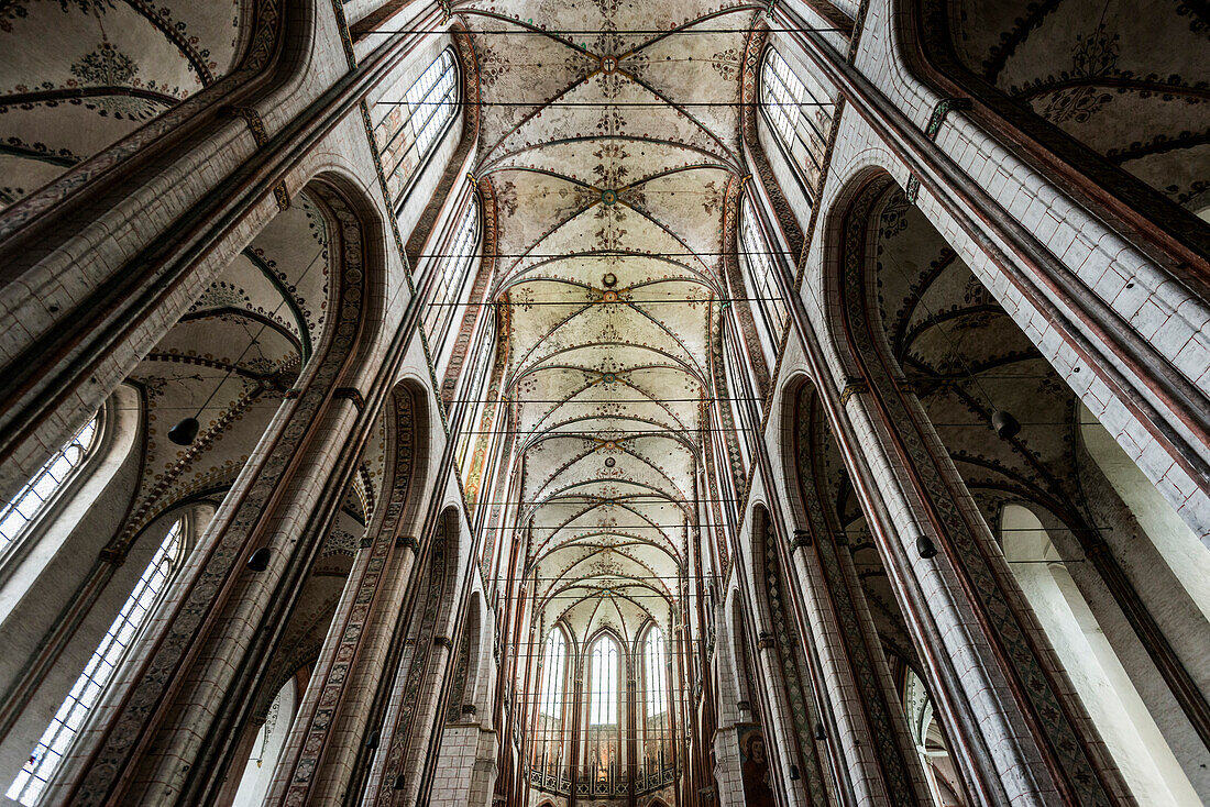 Deckengewölbe, St Marienkirche, Lübeck, Schleswig-Holstein, Deutschland