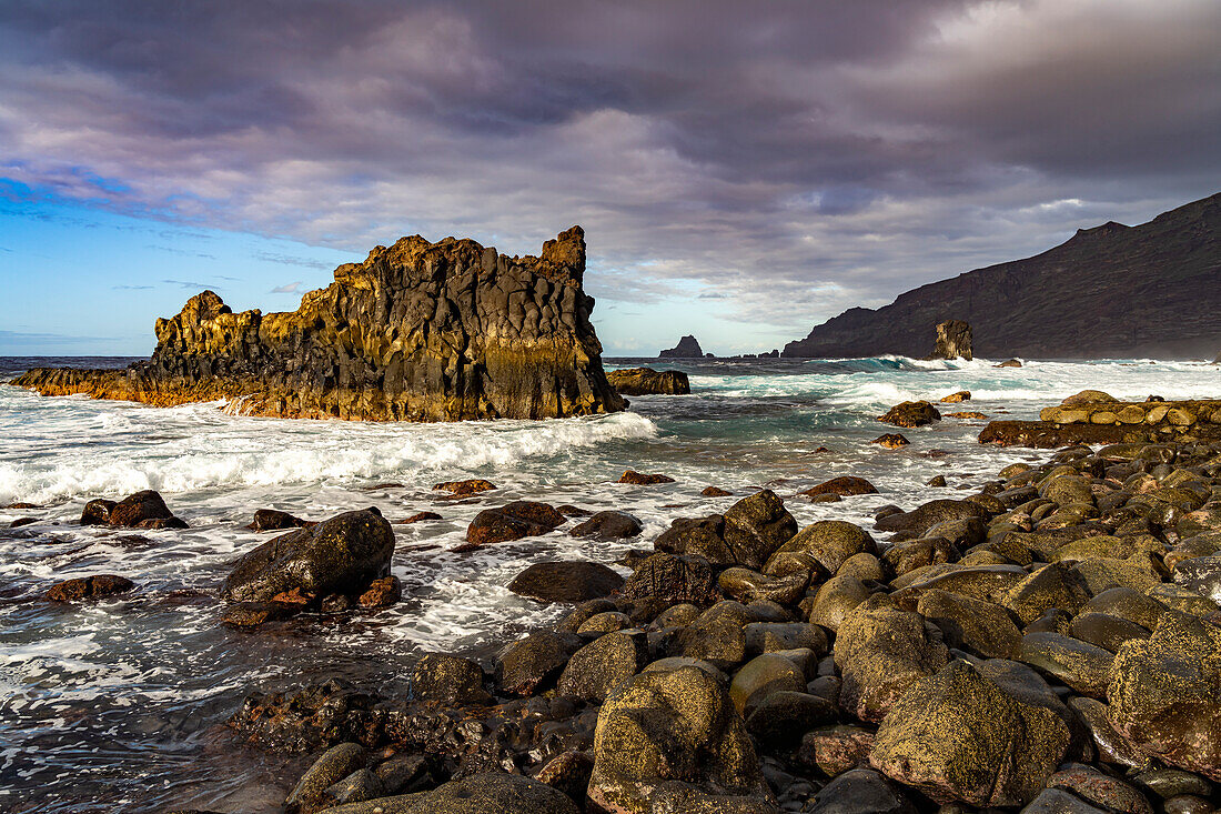 Rocks on the coast at La Maceta, El Hierro, Canary Islands, Spain