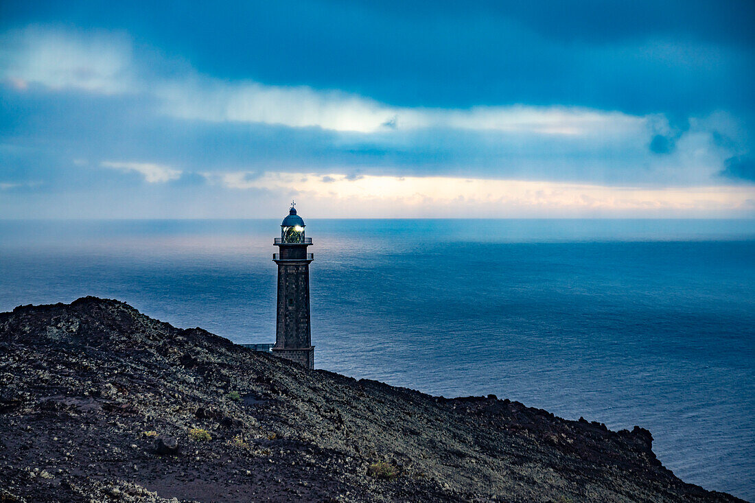 Lighthouse at Punto de Orchilla at dusk, El Hierro, Canary Islands, Spain