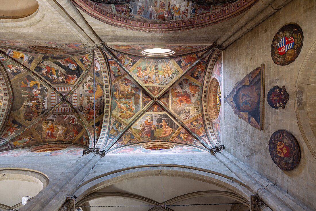 Arezzo; Duomo San Donato; Interior, frescoed ceiling