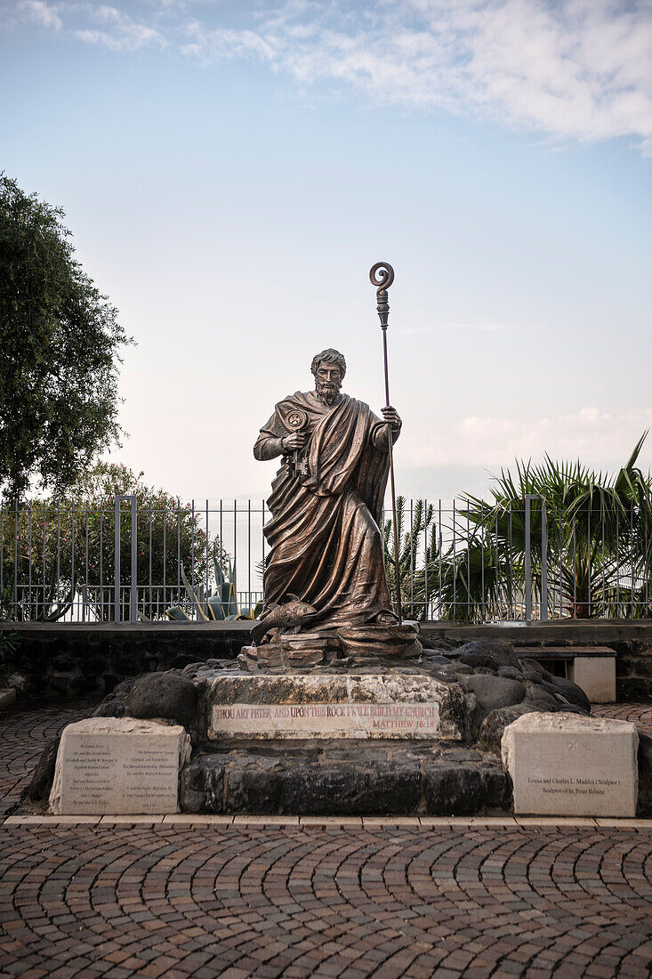 Bronze sculpture in Capernaum on the Sea of Galilee near Tiberias, Israel, Middle East, Asia