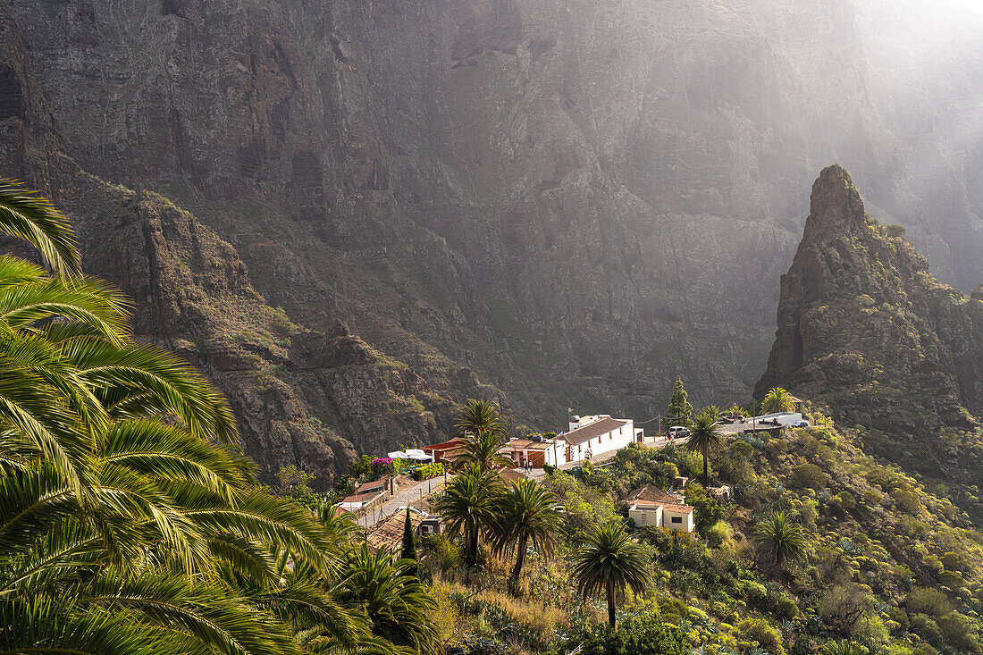 Mountain village of Masca and the gorge in the Teno Mountains, Masca, Tenerife, Canary Islands, Spain