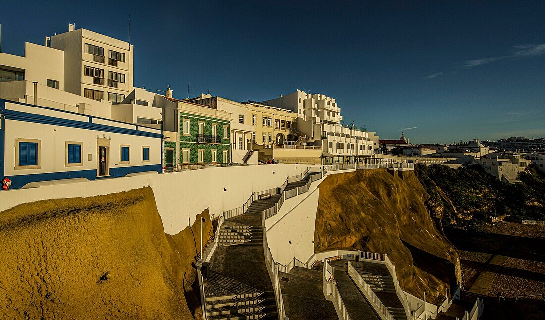 Stairs from Praia do Peneco to the old town, Albufeira, Algarve, Portugal