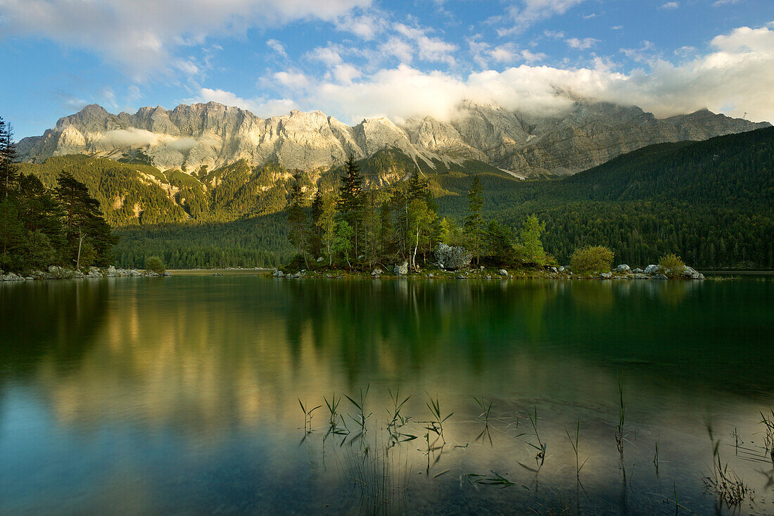 Eibsee, Blick zur Zugspitze, Bayern, Deutschland